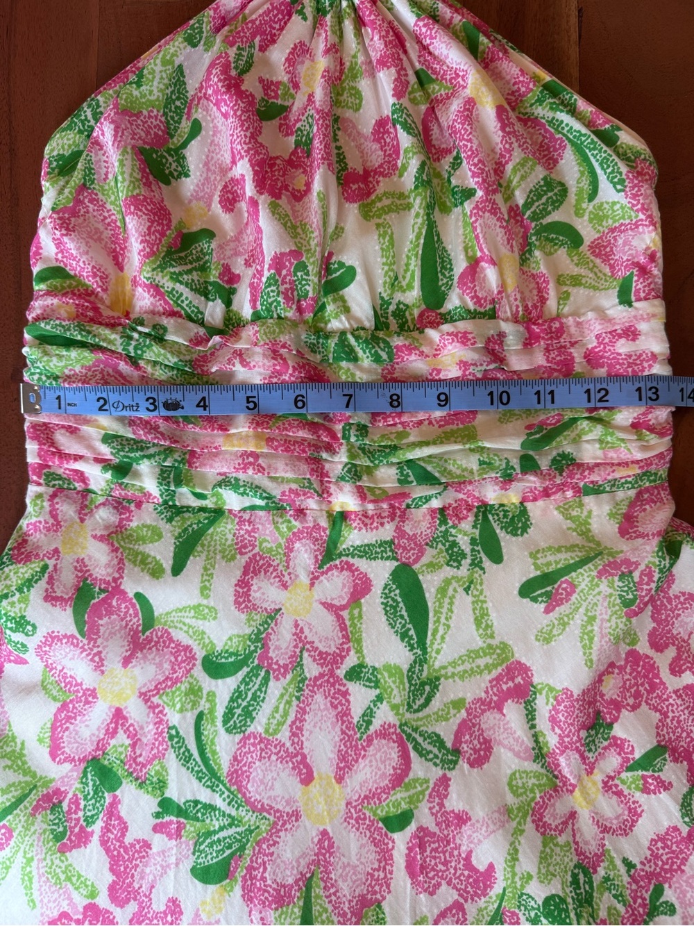 Vintage Lilly Pulitzer Laurel Silk Blend Halter Dress Tropical Floral O-Ring - Picture 4 of 5
